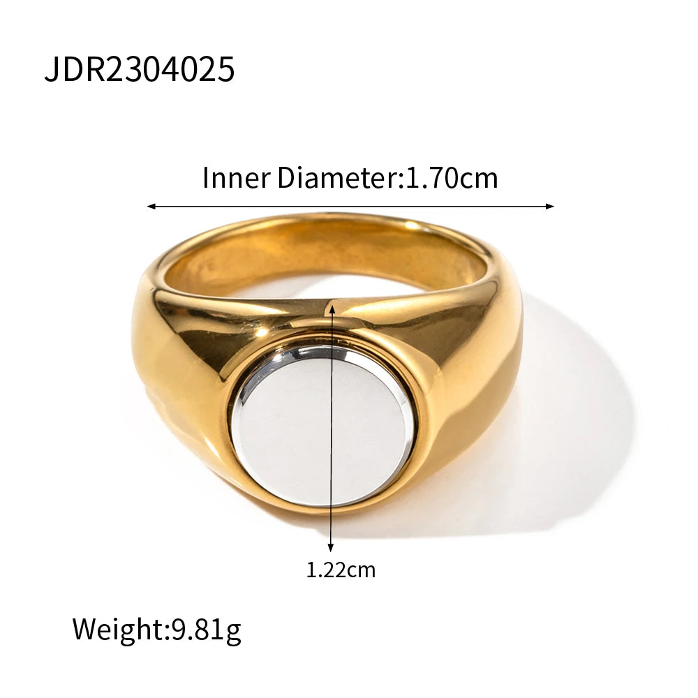 18K Gold-Plated Inlaid Shell Ring