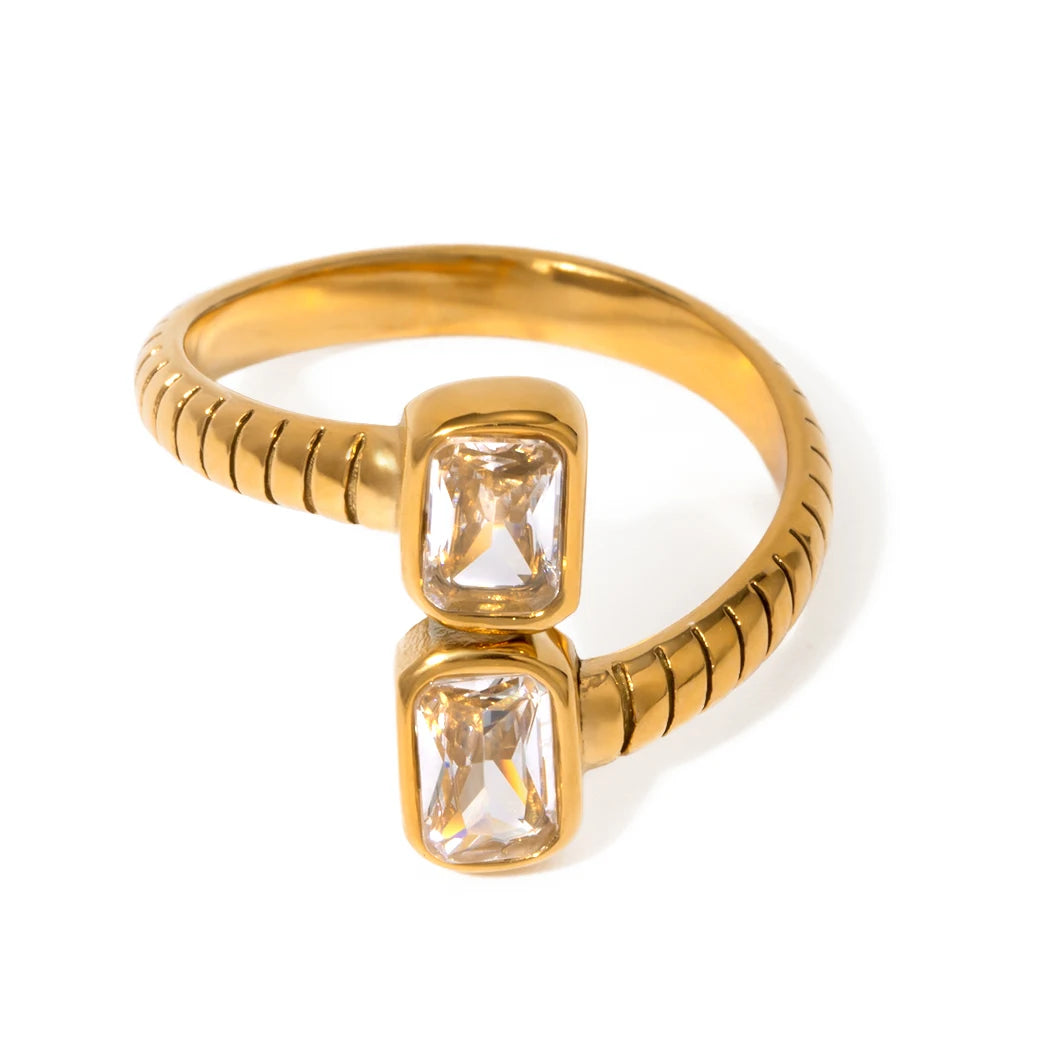 Cubic Zirconia Open-end Rings
