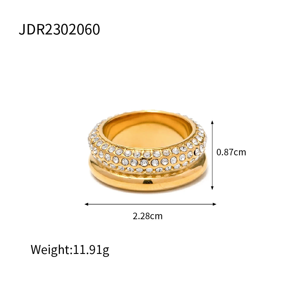 18K Gold-Plated Inlaid Shell Ring