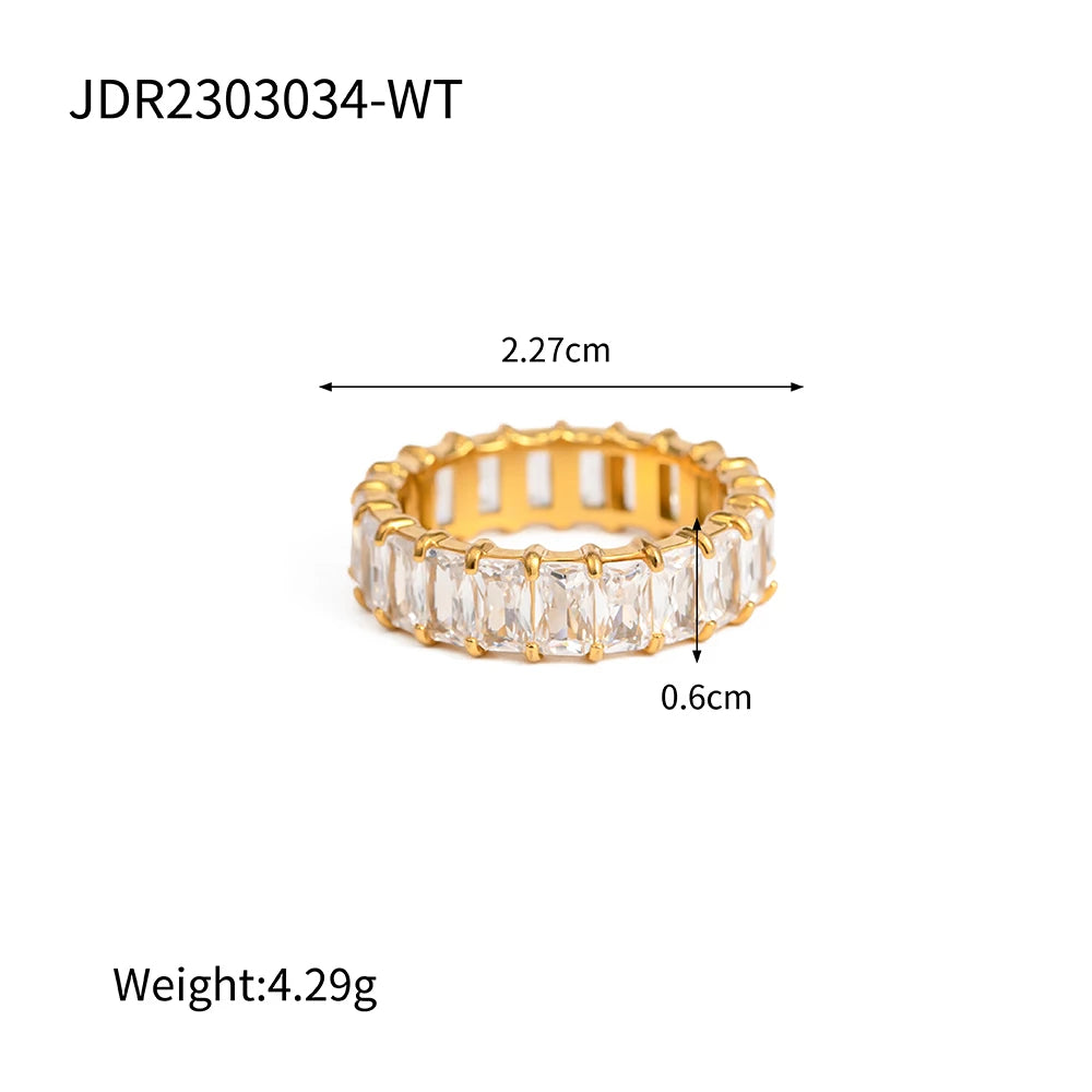 18K Gold-Plated Inlaid Shell Ring