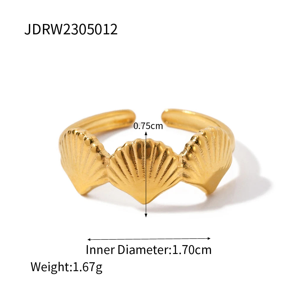 Geometric Wide Stainless Steel Rings