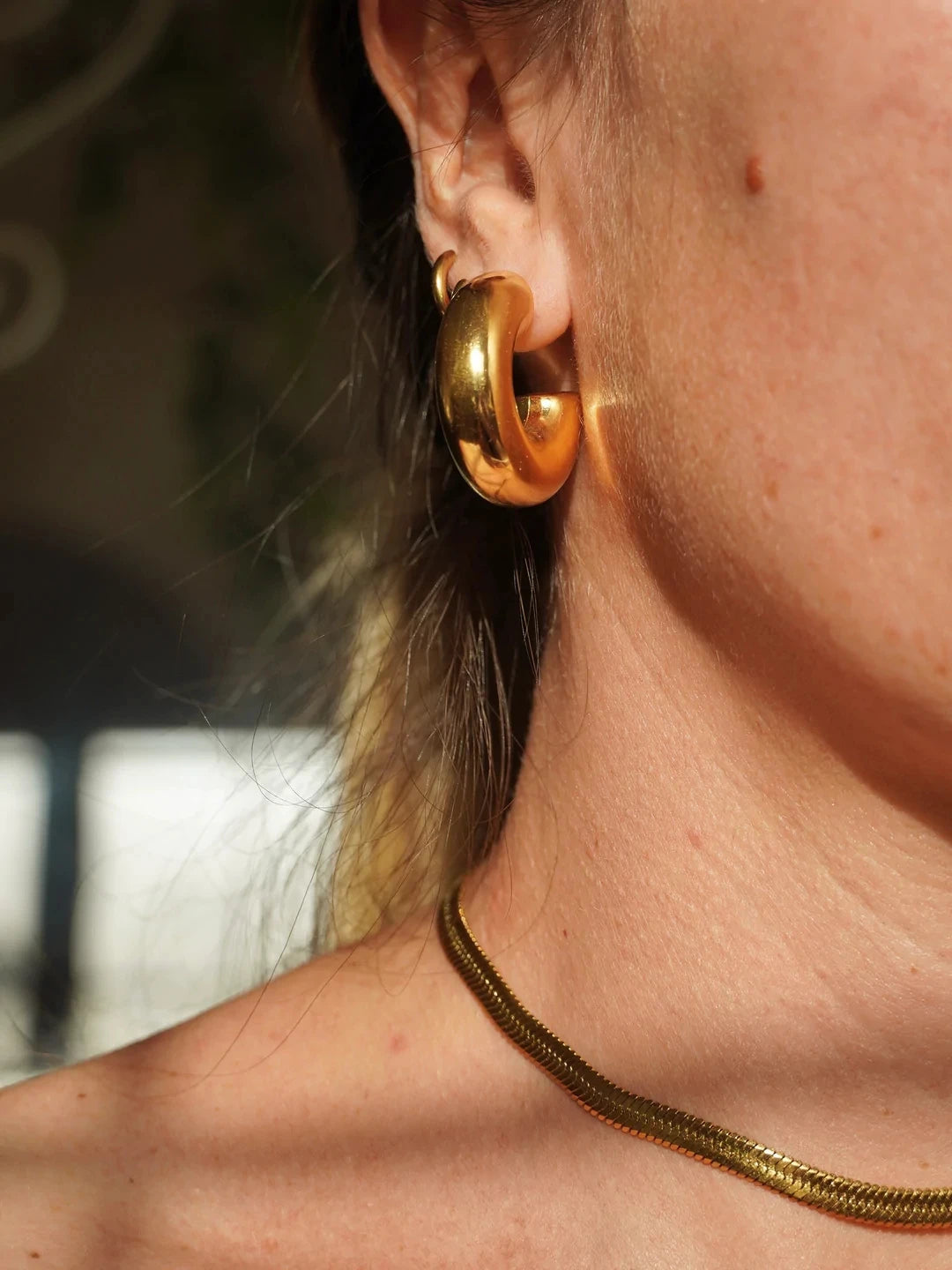 Hollow Design Chunky Bold Hoop Earrings