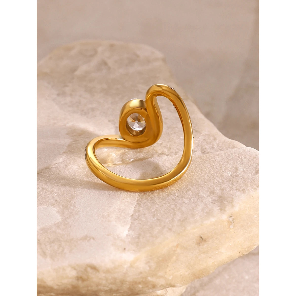 Cubic Zirconia Open-end Rings