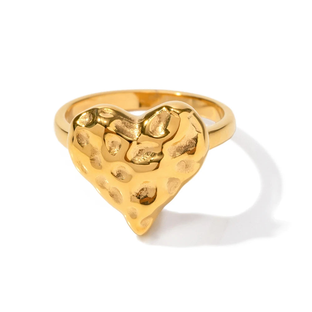 18K PVD Gold Stainless Steel, Waterproof Vintage Style rings
