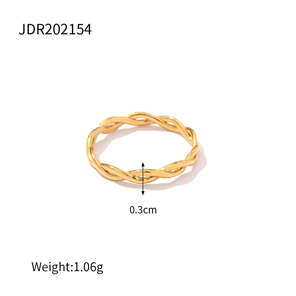 18K Gold-Plated Inlaid Shell Ring