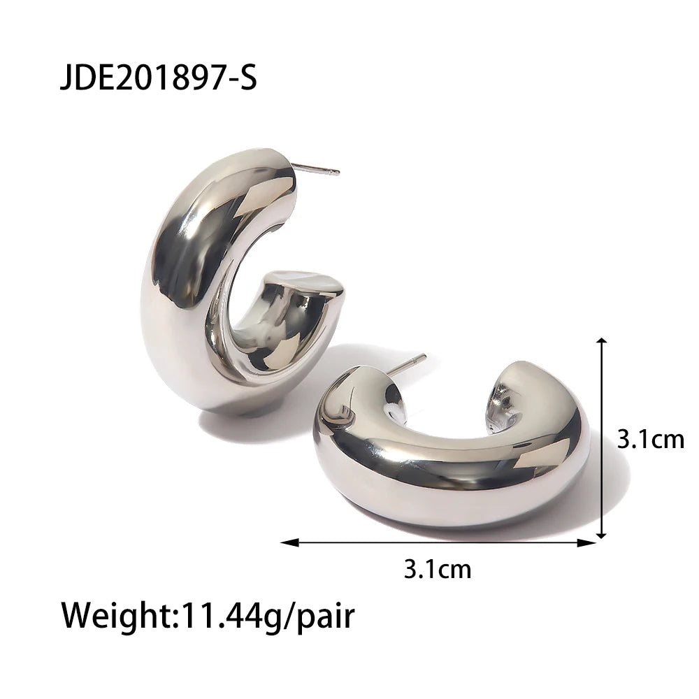 Hollow Design Chunky Bold Hoop Earrings