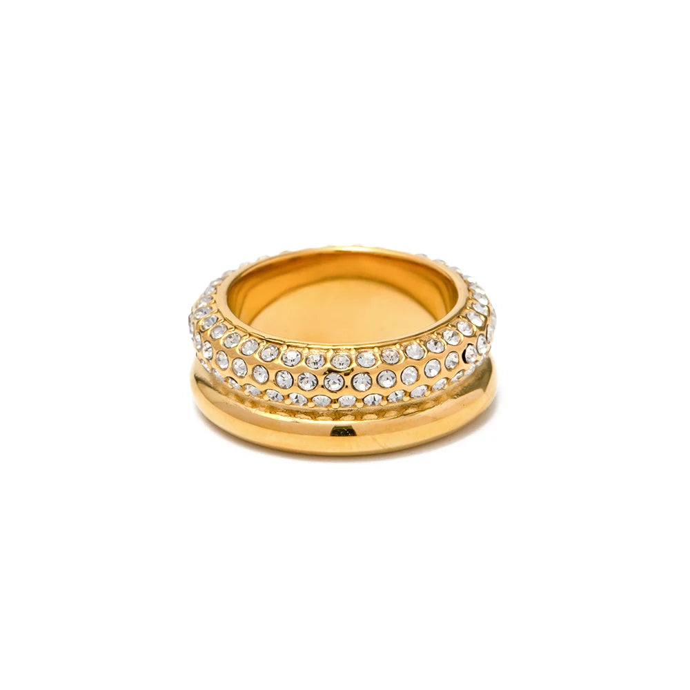 18K Gold-Plated Inlaid Shell Ring