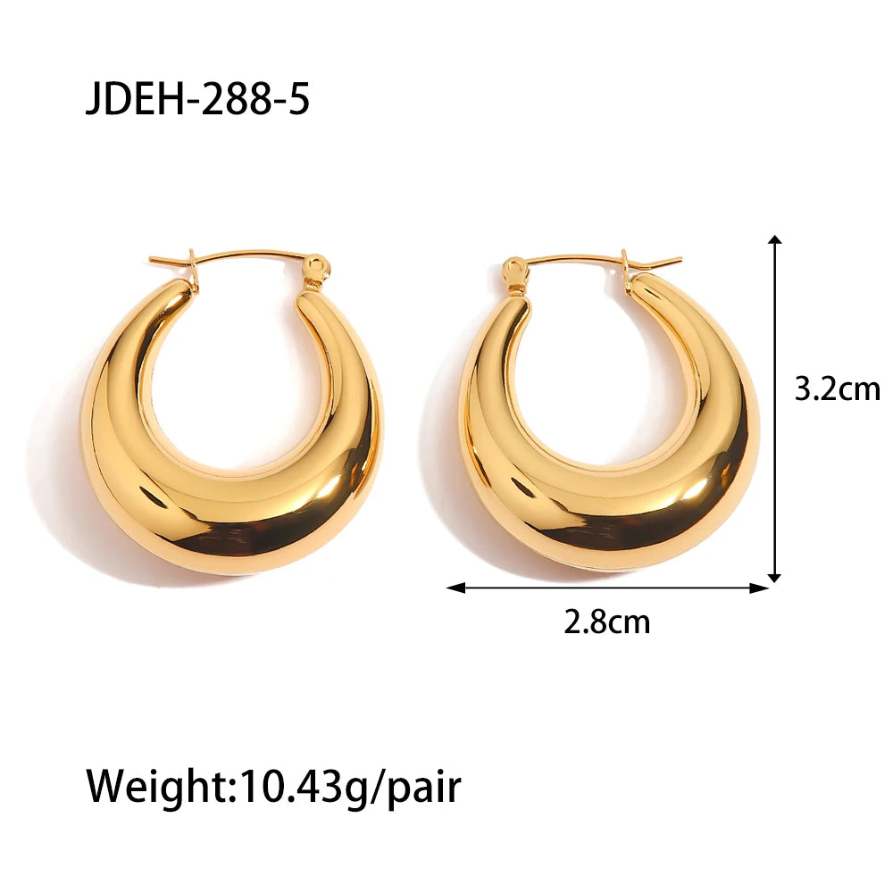 Hollow Design Chunky Bold Hoop Earrings