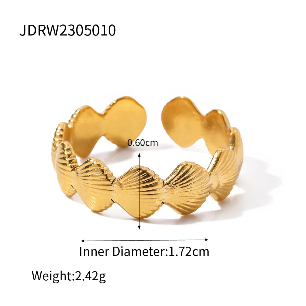 Geometric Wide Stainless Steel Rings