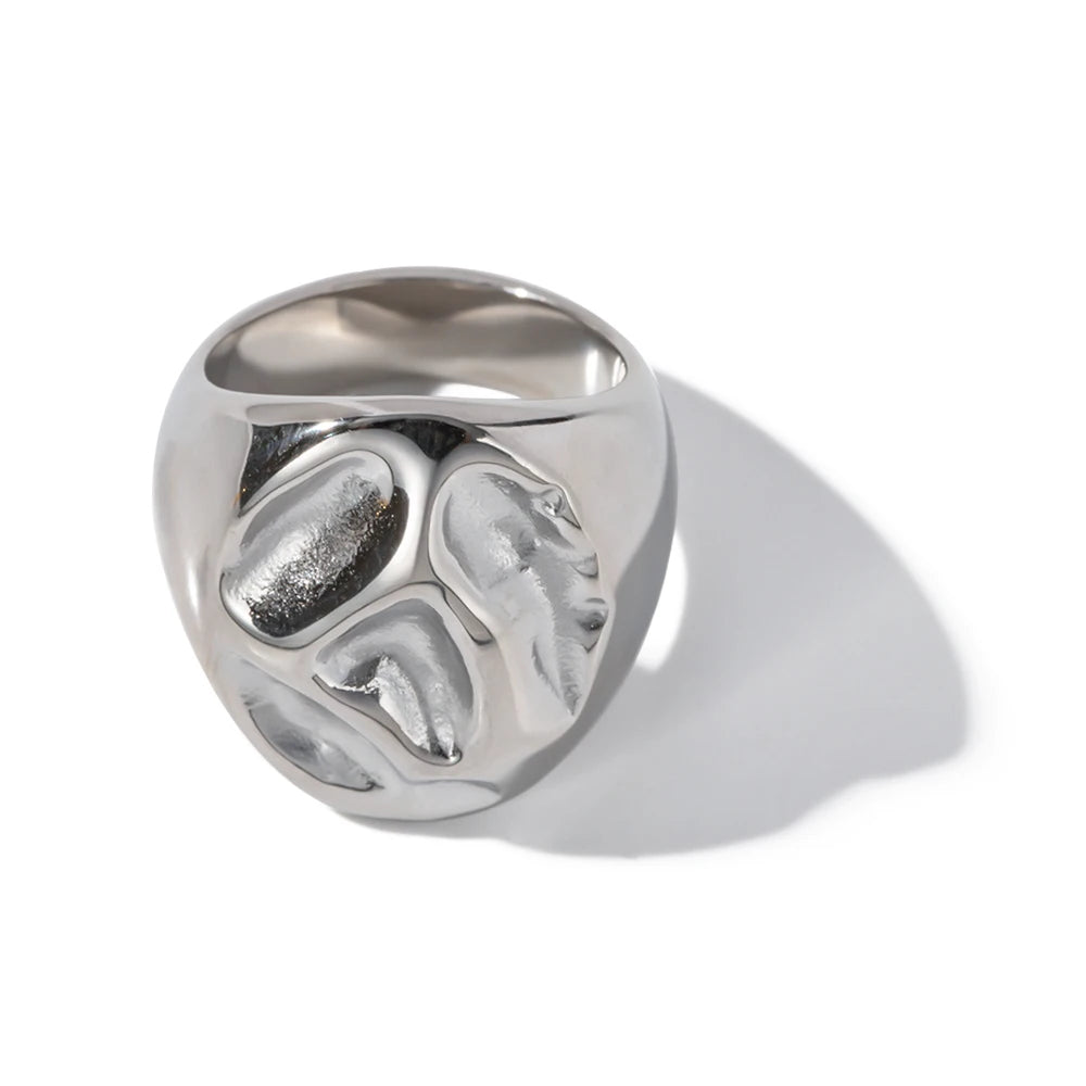 18K PVD Gold Stainless Steel, Waterproof Vintage Style rings