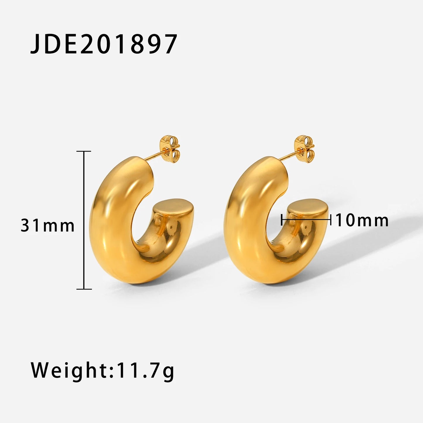 Hollow Design Chunky Bold Hoop Earrings