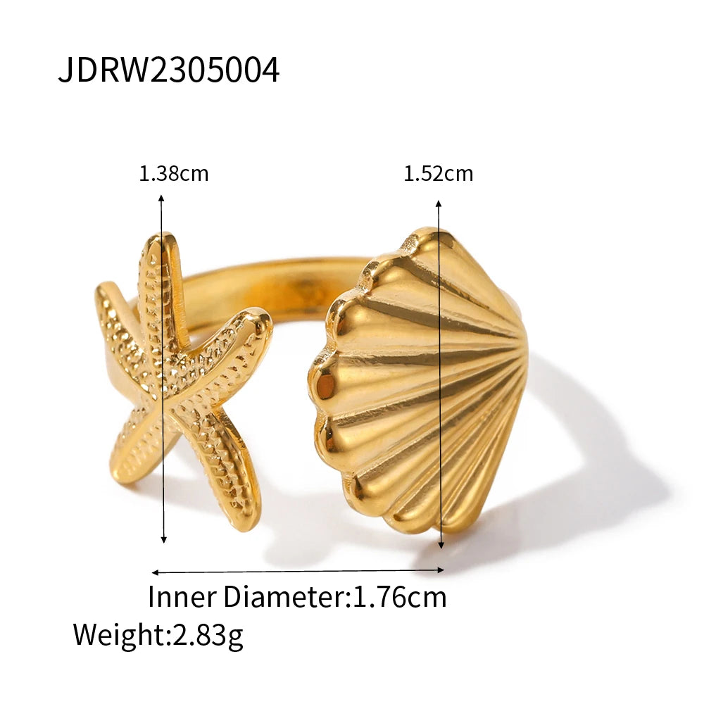Geometric Wide Stainless Steel Rings