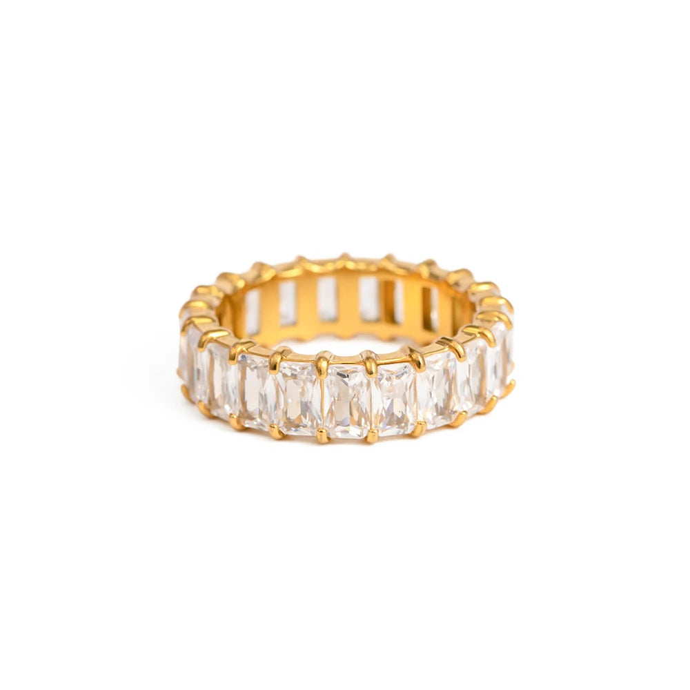 18K Gold-Plated Inlaid Shell Ring
