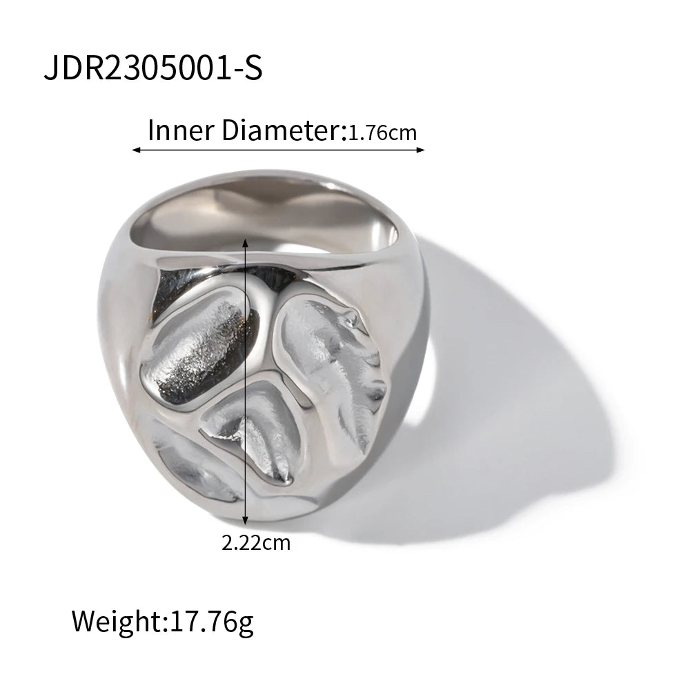 18K PVD Gold Stainless Steel, Waterproof Vintage Style rings