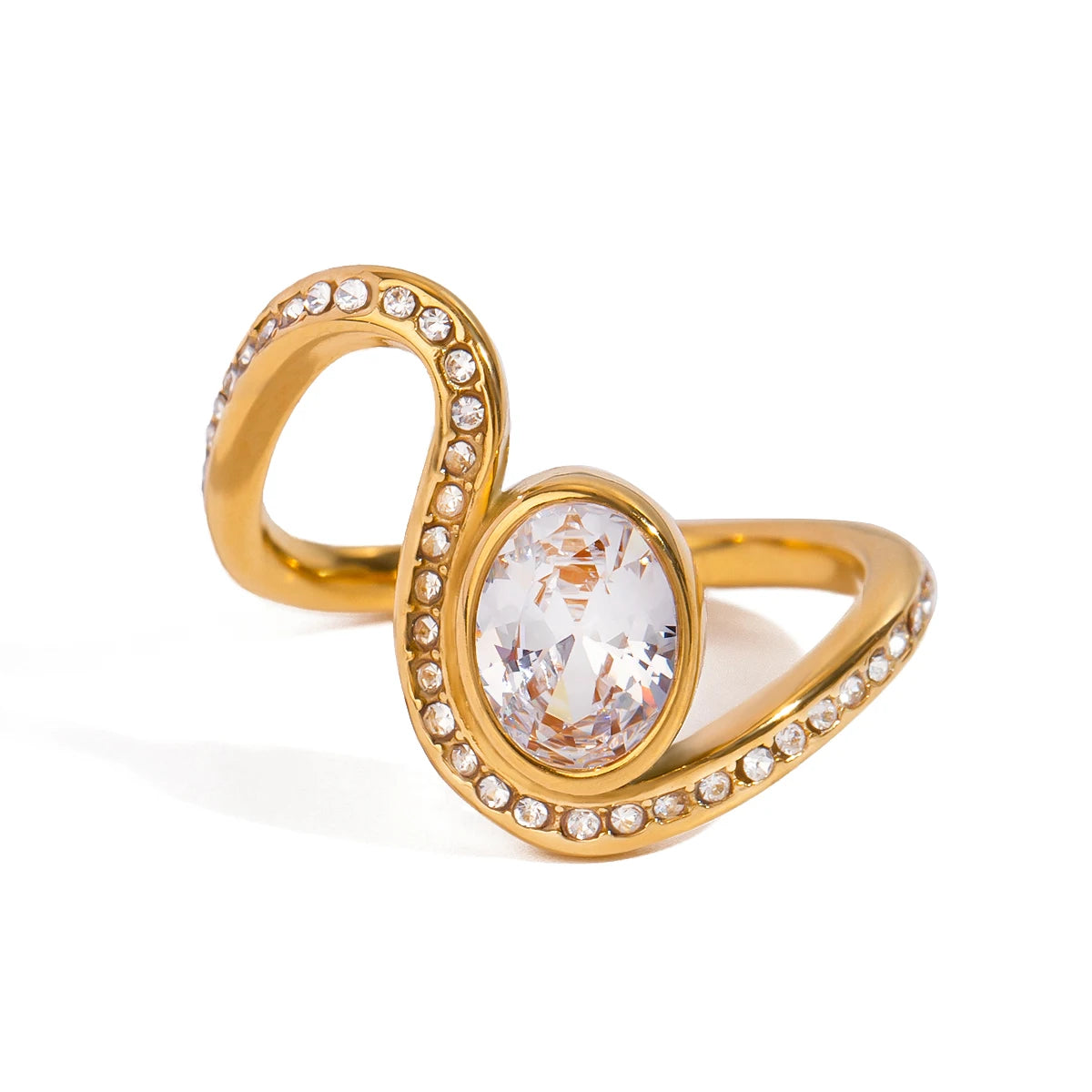 Cubic Zirconia Open-end Rings