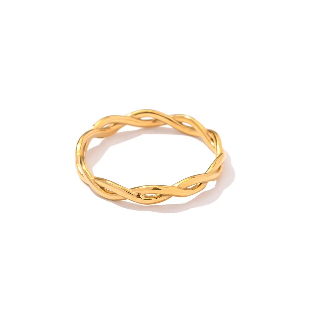 18K Gold-Plated Inlaid Shell Ring