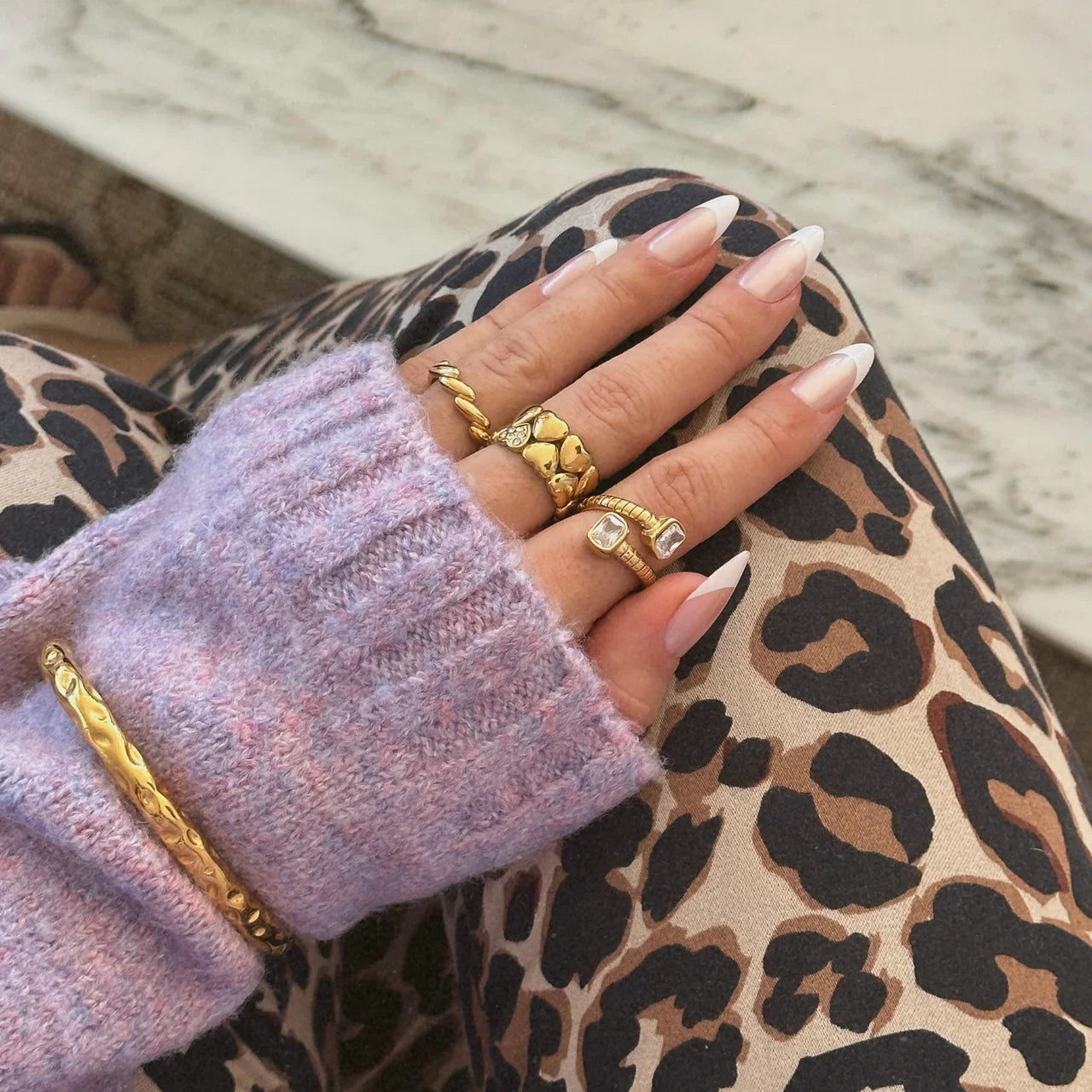 Cubic Zirconia Open-end Rings
