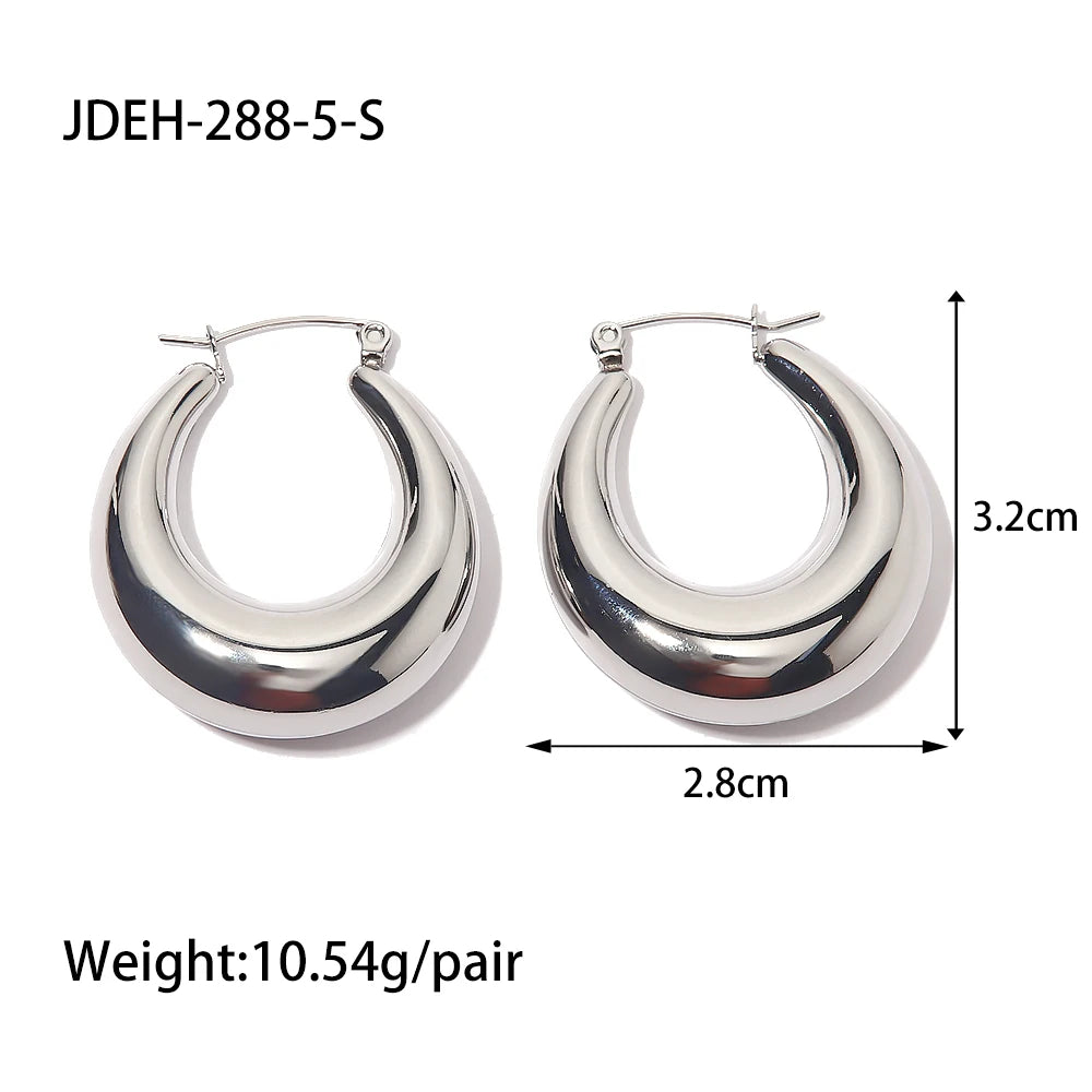Hollow Design Chunky Bold Hoop Earrings