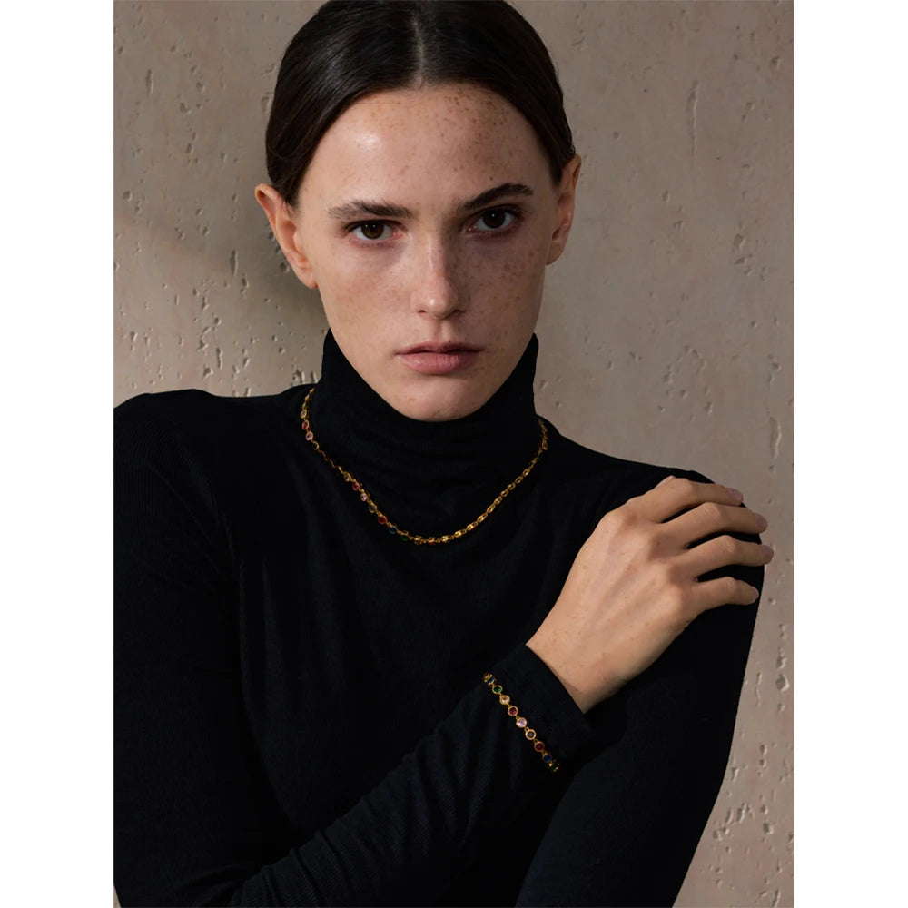 Exquisite Colorful Cubic Zirconia Luxury Chain Jewelry