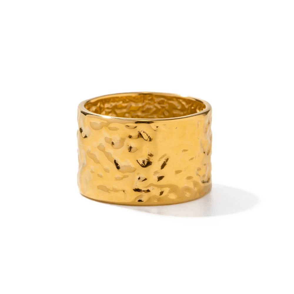 18K PVD Gold Stainless Steel, Waterproof Vintage Style rings