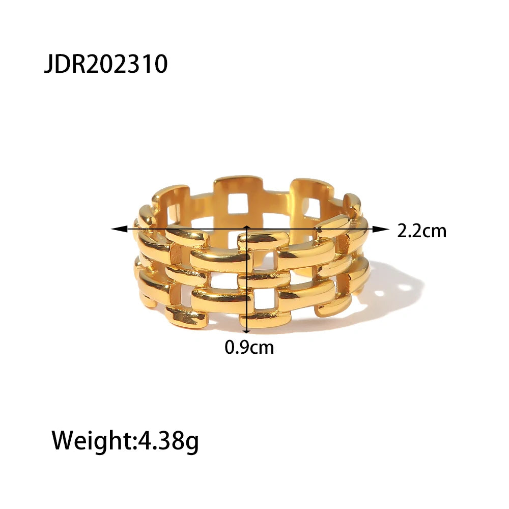 18K Gold-Plated Inlaid Shell Ring