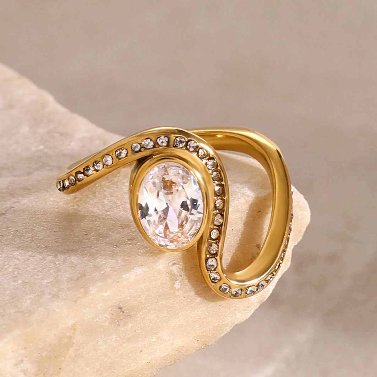 Cubic Zirconia Open-end Rings