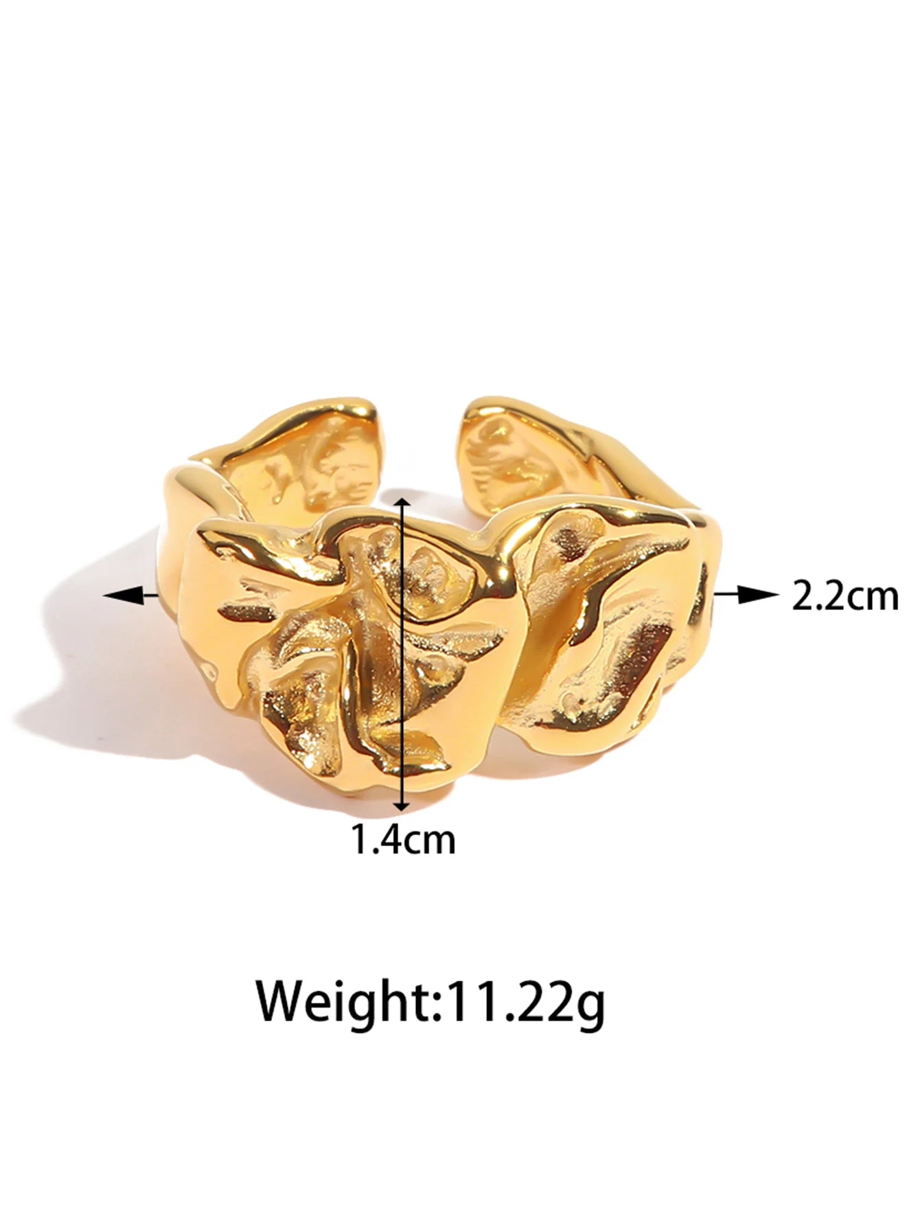 18K PVD Gold Stainless Steel, Waterproof Vintage Style rings