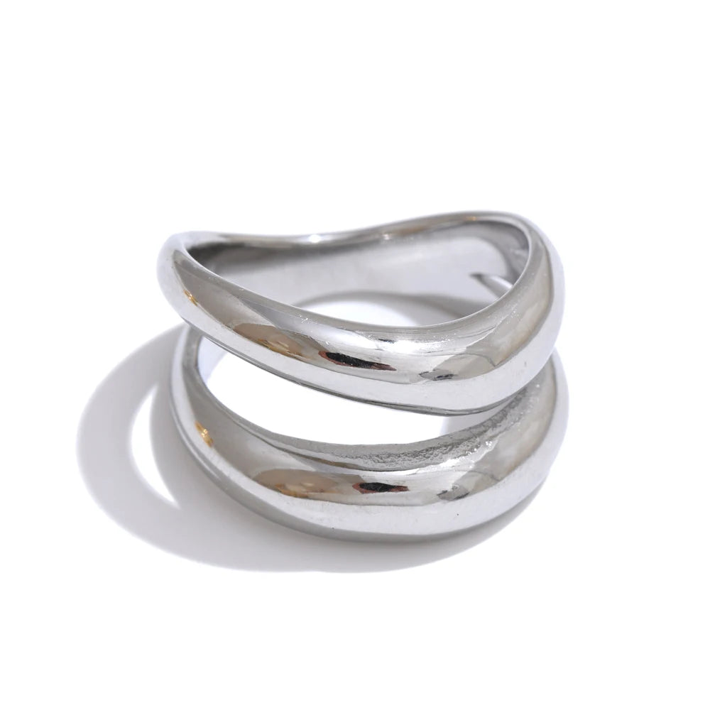Double Layer Geometric Cast Ring