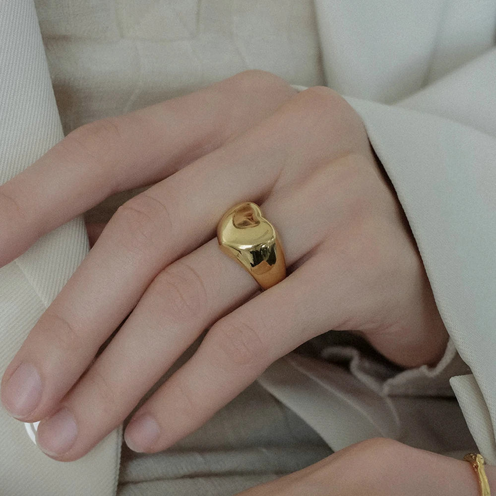 18K Gold-Plated Inlaid Shell Ring