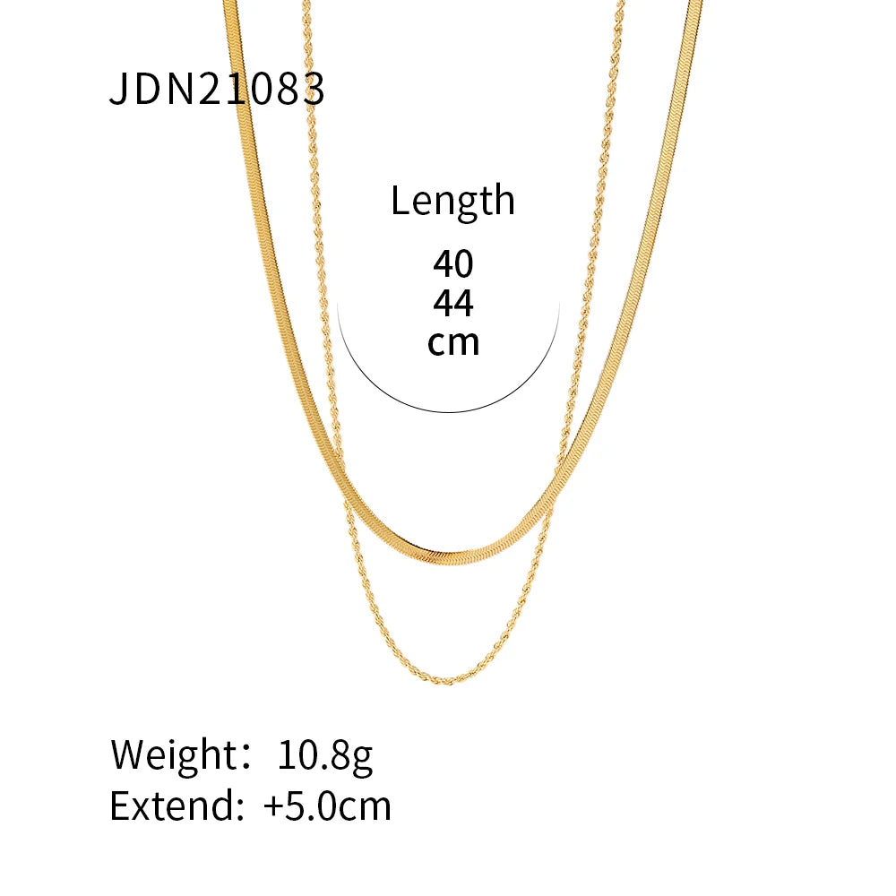 Flat Snake Chain Layer Necklace