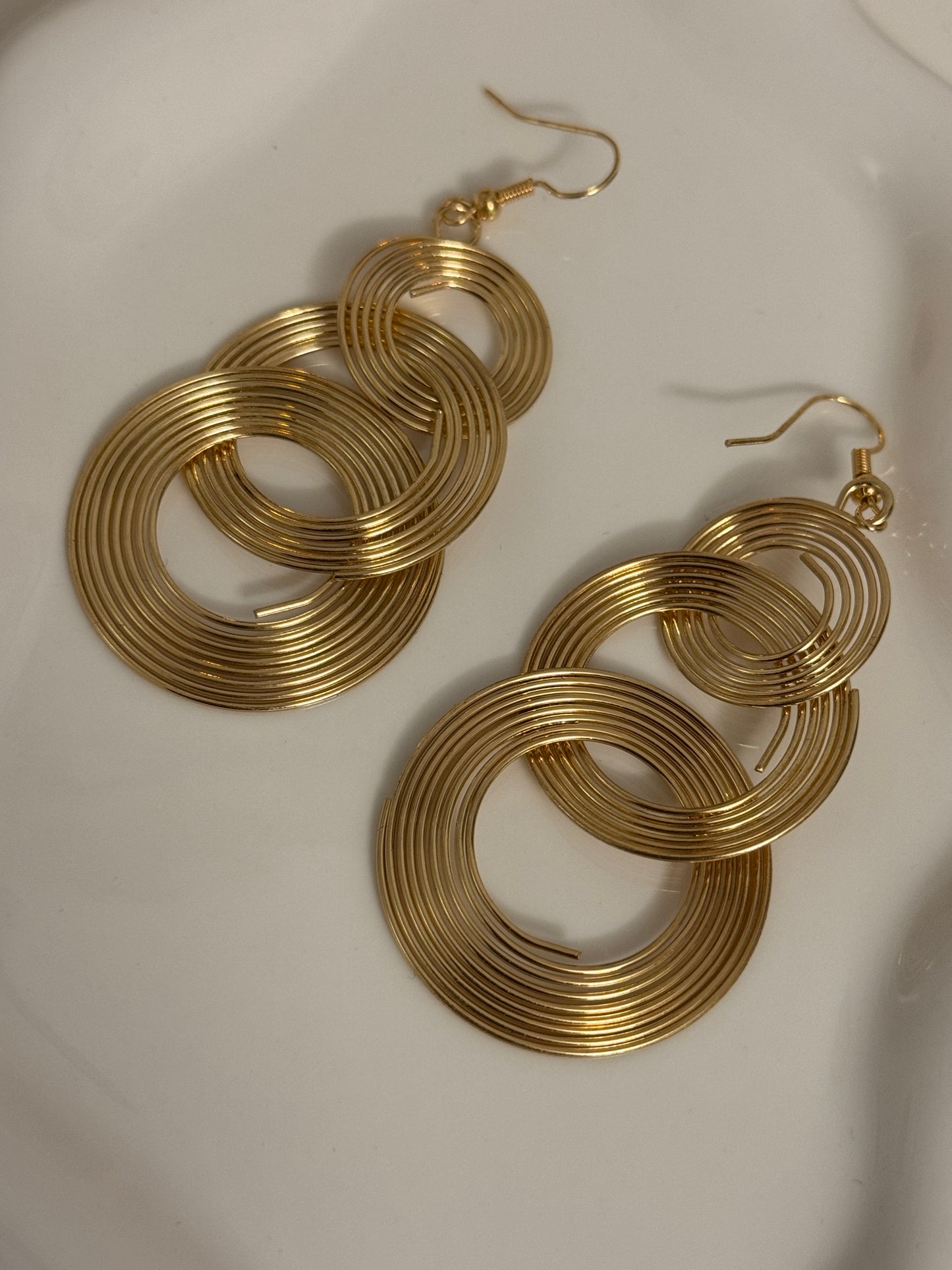 Vintage Multi-Layer Circle Drop Earrings