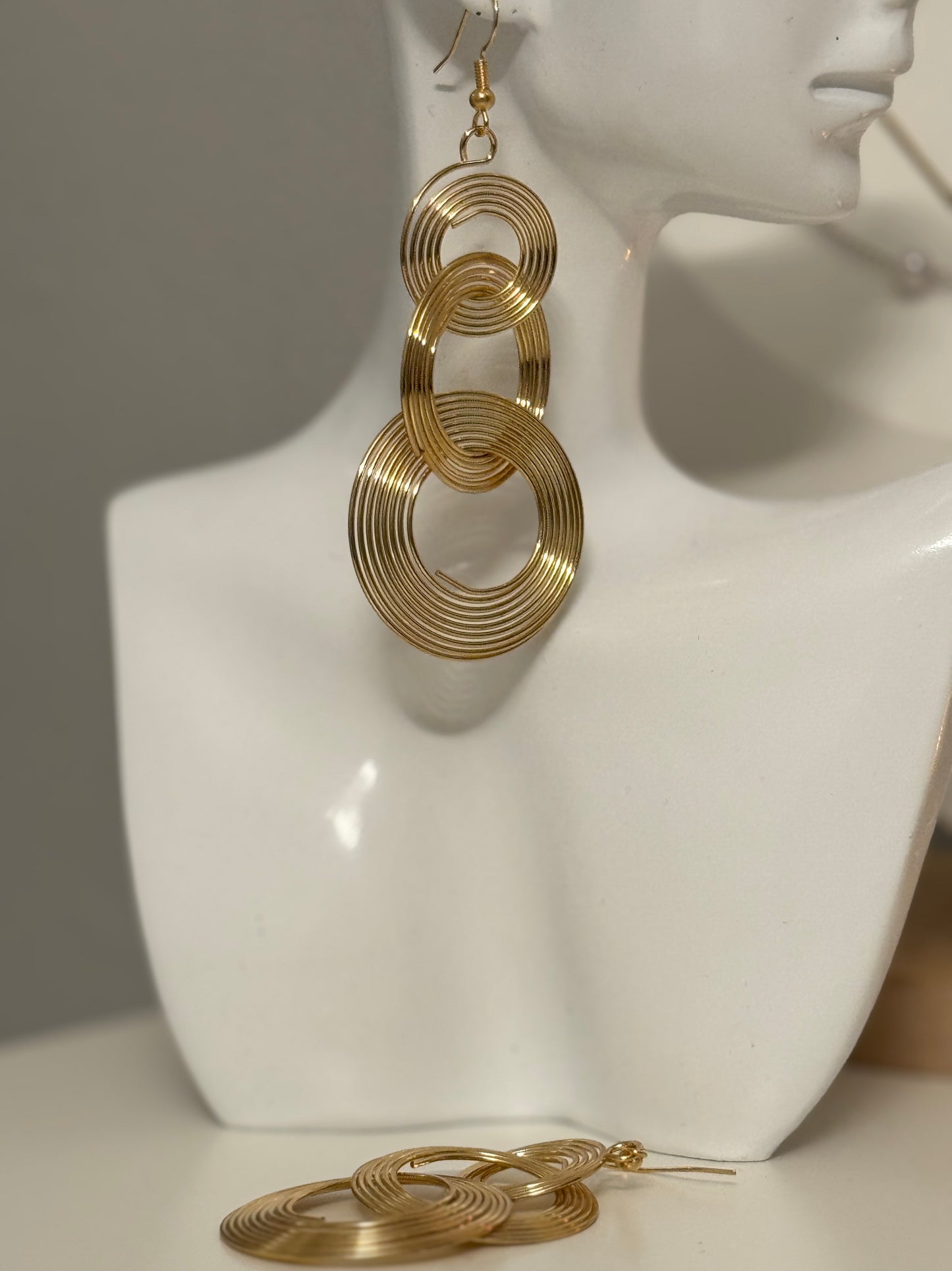 Vintage Multi-Layer Circle Drop Earrings