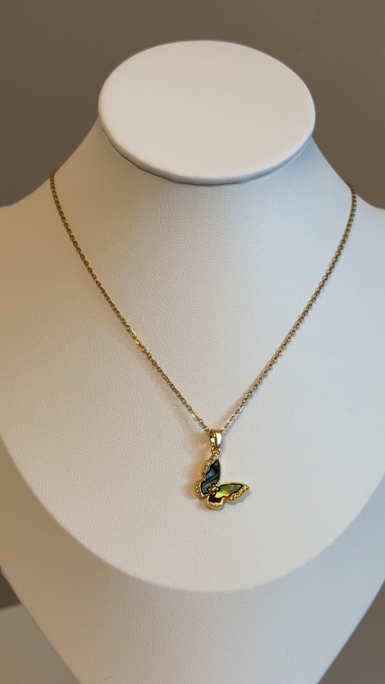 Heart, Flower & Butterfly Pendant Necklace – Stainless Steel