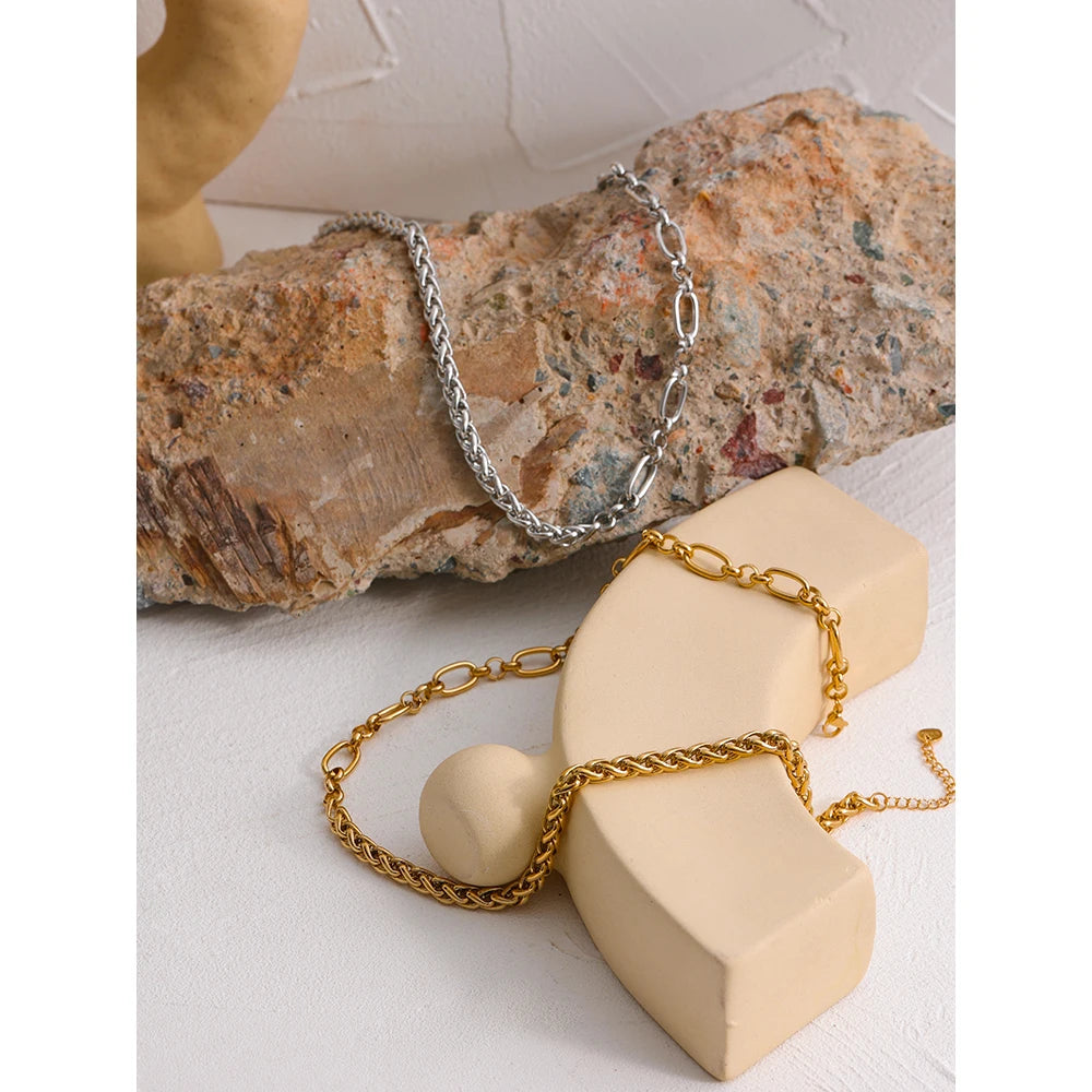 316L Stainless Steel Chunky Chain Collar Necklace