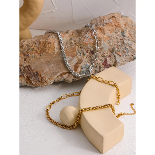 316L Stainless Steel Chunky Chain Collar Necklace