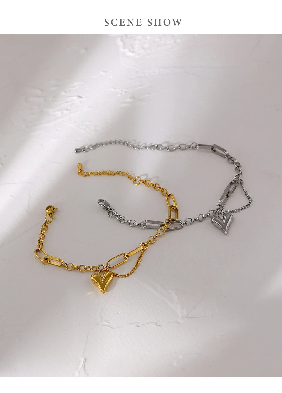 Trendy Heart Double Layered Bracelet