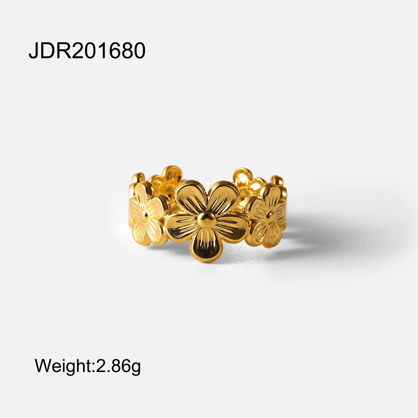 Waterproof Flower Adjustable Opening Rings