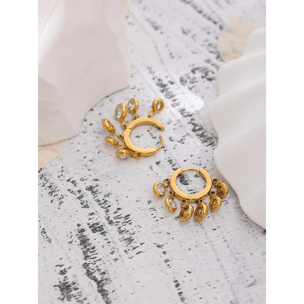Cubic Zirconia Hoop Earrings
