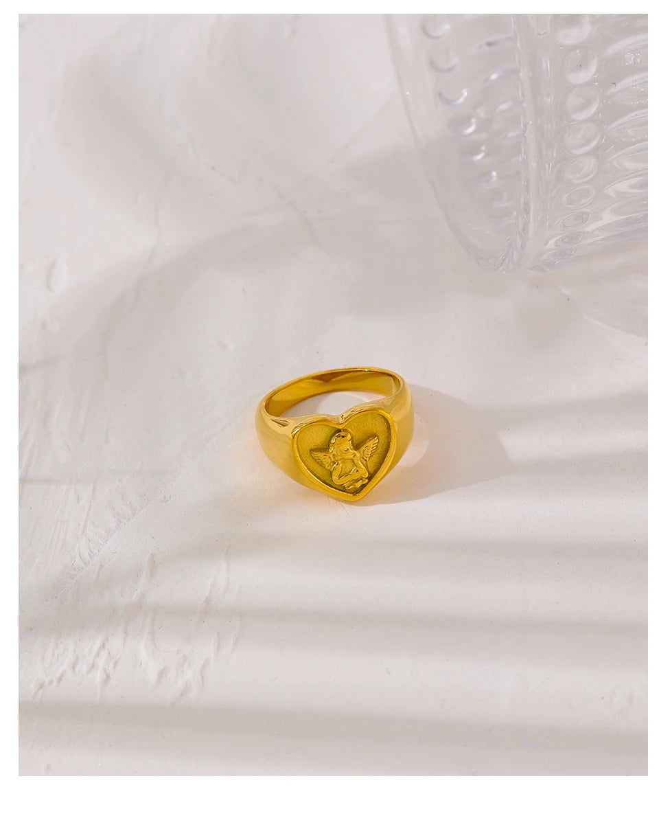 Heart Angel Ring Waterproof Jewelry