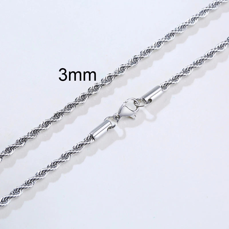 Minimalist Twist Rope Chain Necklace