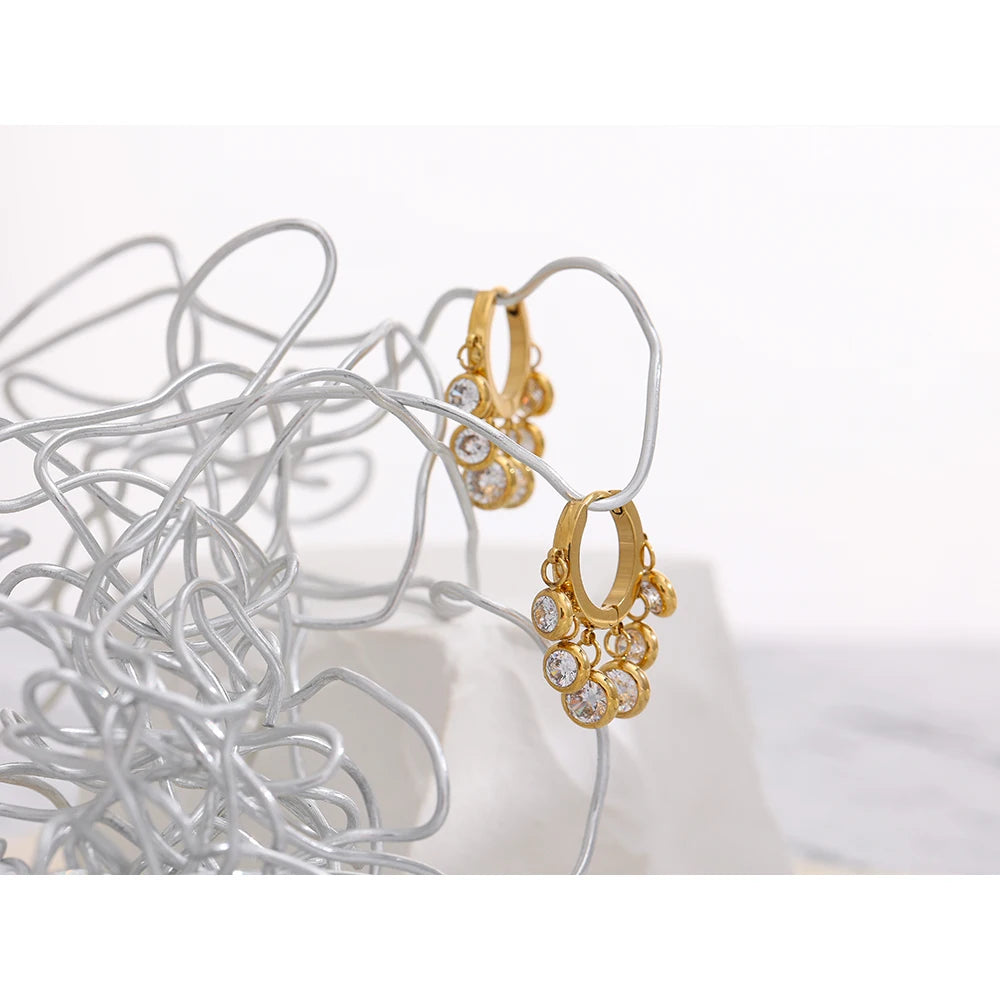 Cubic Zirconia Hoop Earrings