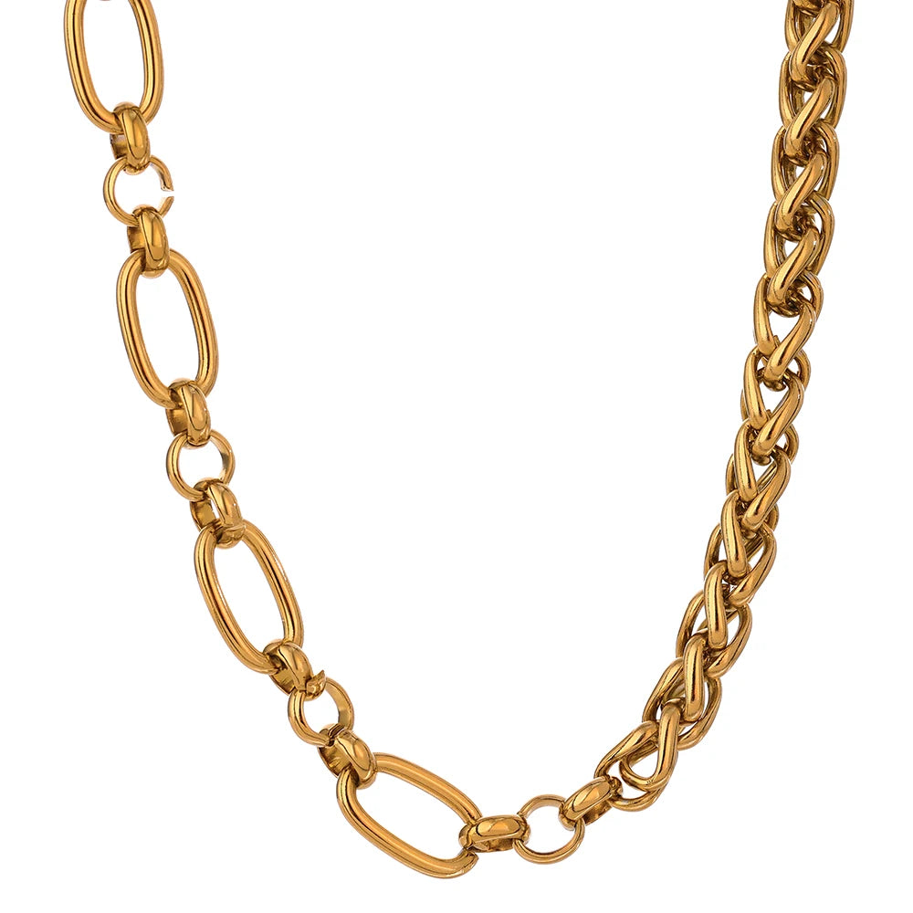 316L Stainless Steel Chunky Chain Collar Necklace