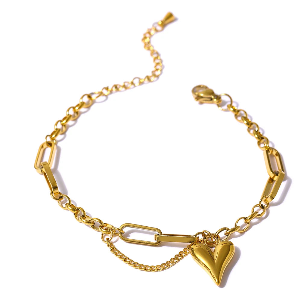 Trendy Heart Double Layered Bracelet