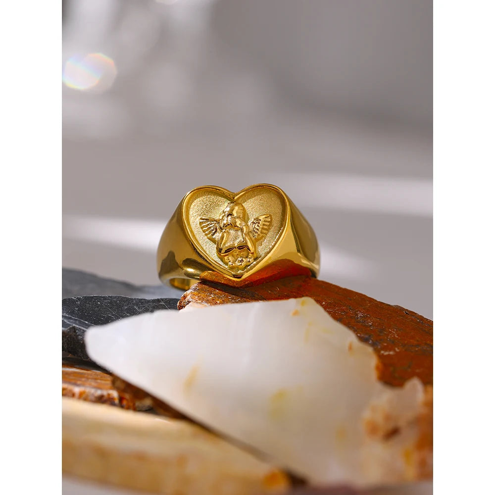Heart Angel Ring Waterproof Jewelry