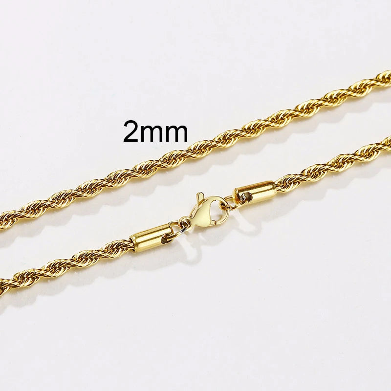 Minimalist Twist Rope Chain Necklace