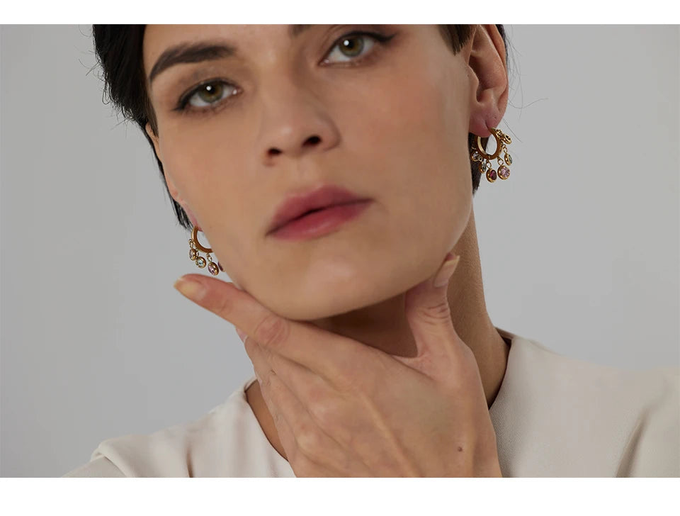 Cubic Zirconia Hoop Earrings