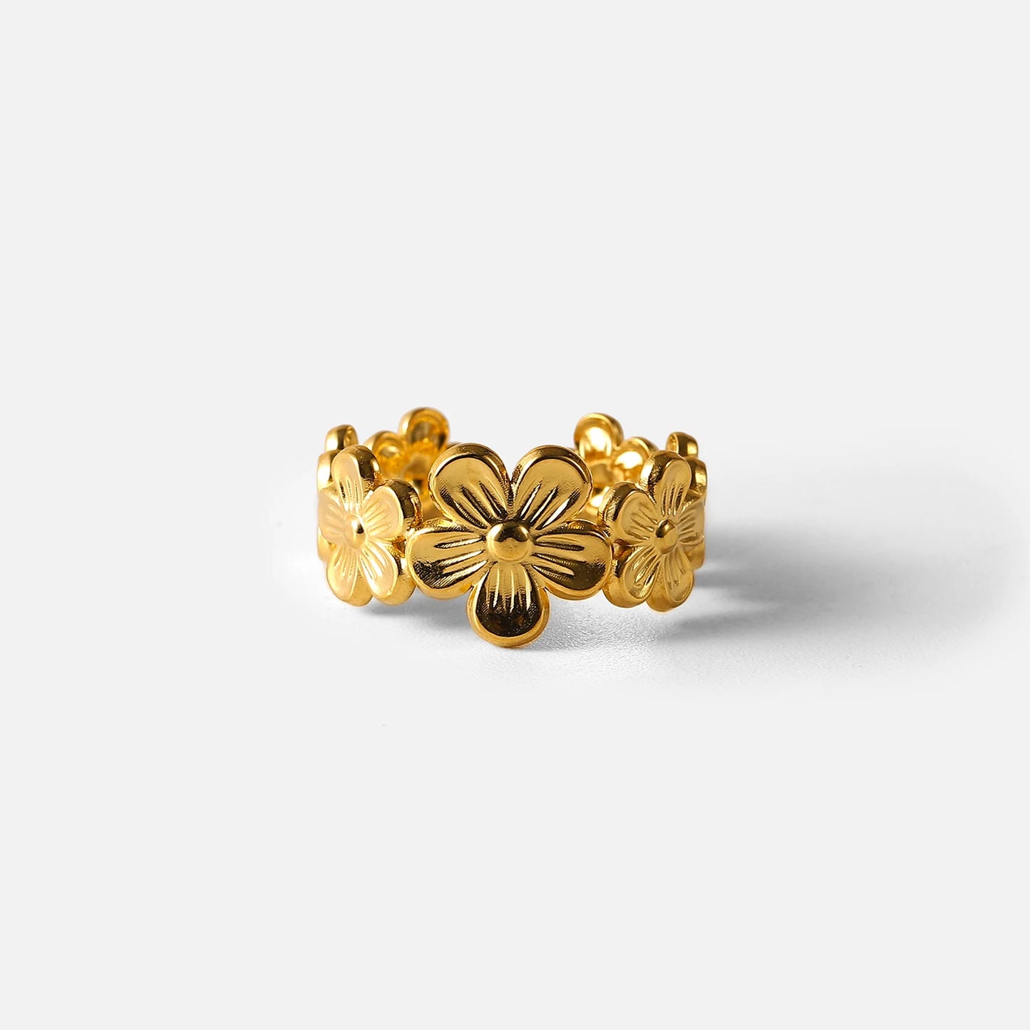 Waterproof Flower Adjustable Opening Rings