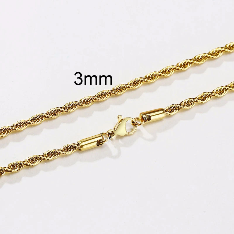 Minimalist Twist Rope Chain Necklace