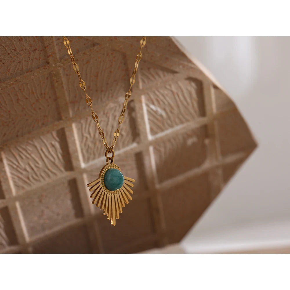 Exquisite Geometric Stone Pendant Necklace
