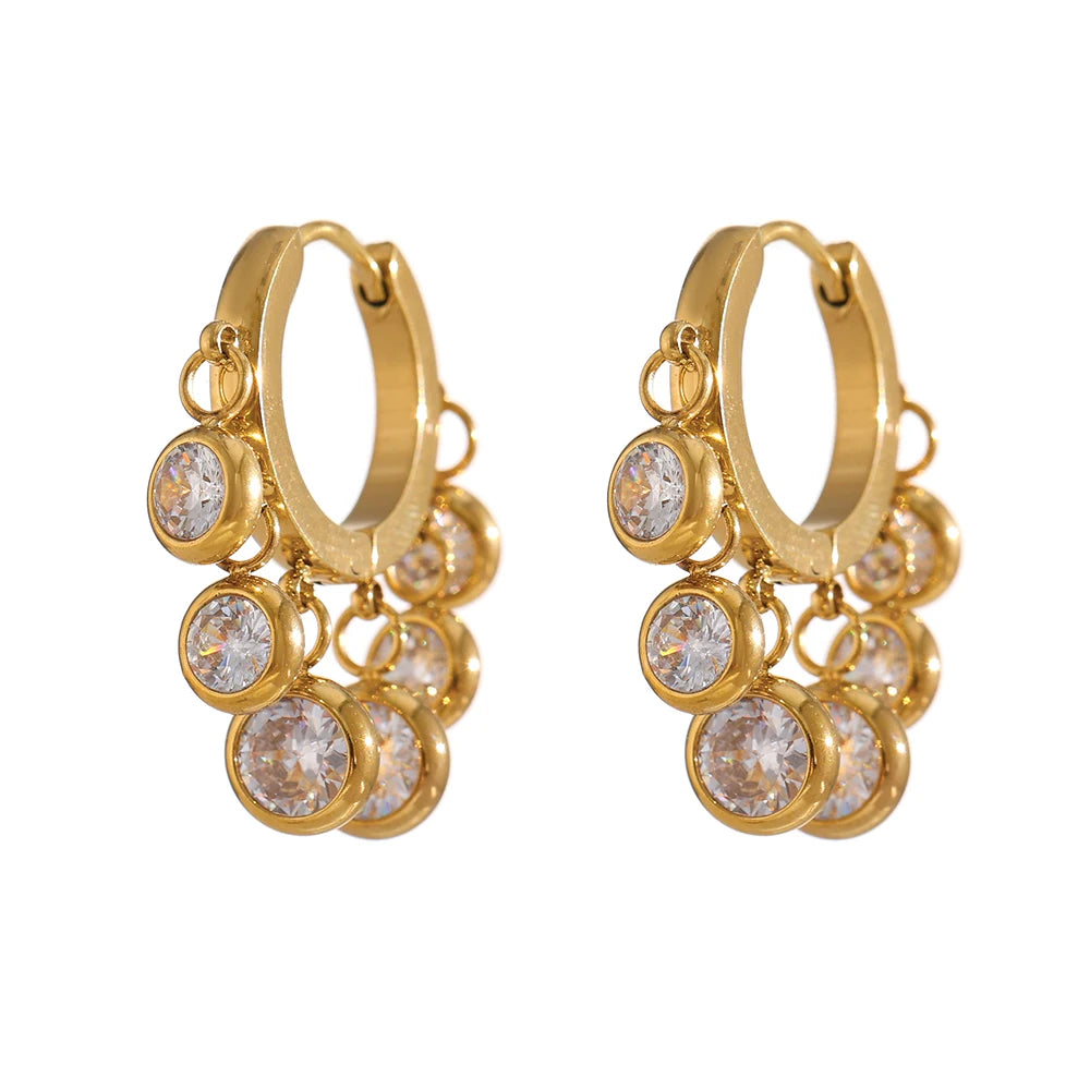 Cubic Zirconia Hoop Earrings